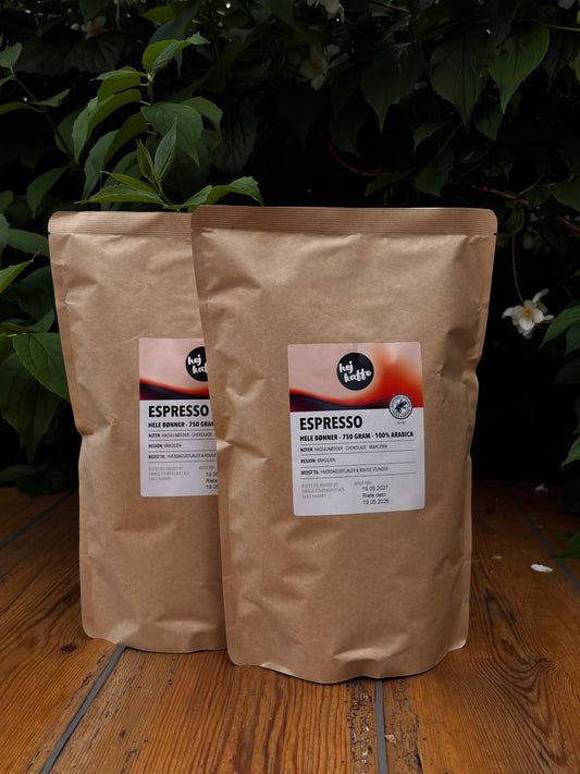 2 x 750 Gram. Hele Bønner. Spar 10%.