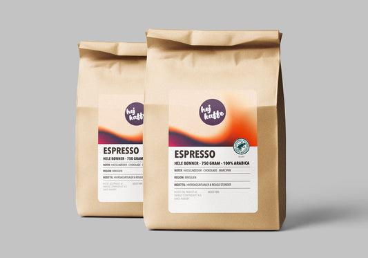 2 x 750 Gram. Hele Bønner. Spar 10%.